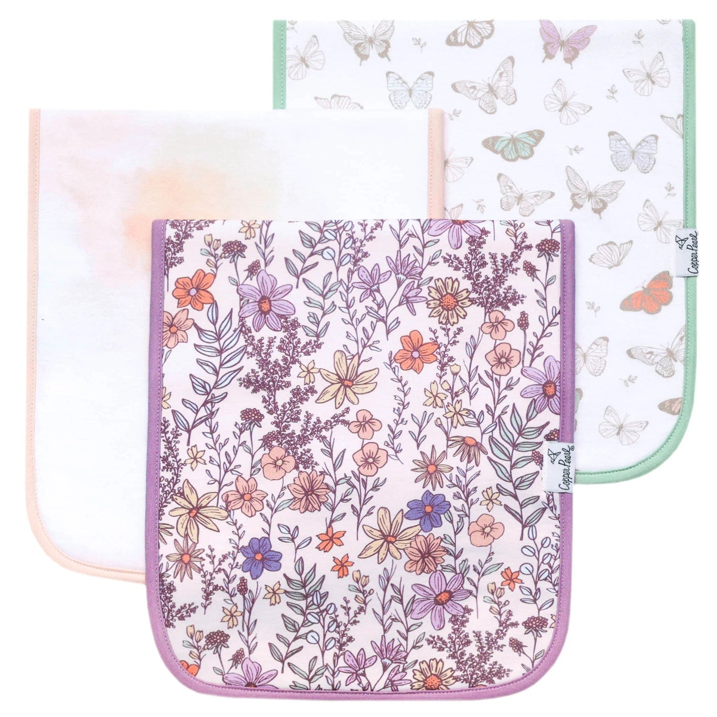 Flora 3 Pack Burp Cloths - Doodlebug's Children's Boutique