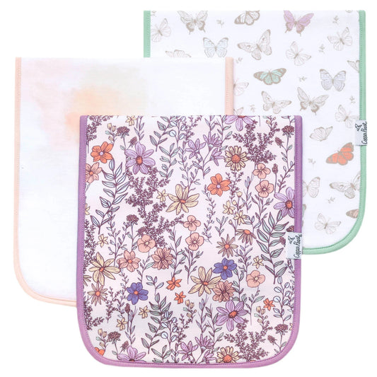 Flora 3 Pack Burp Cloths - Doodlebug's Children's Boutique