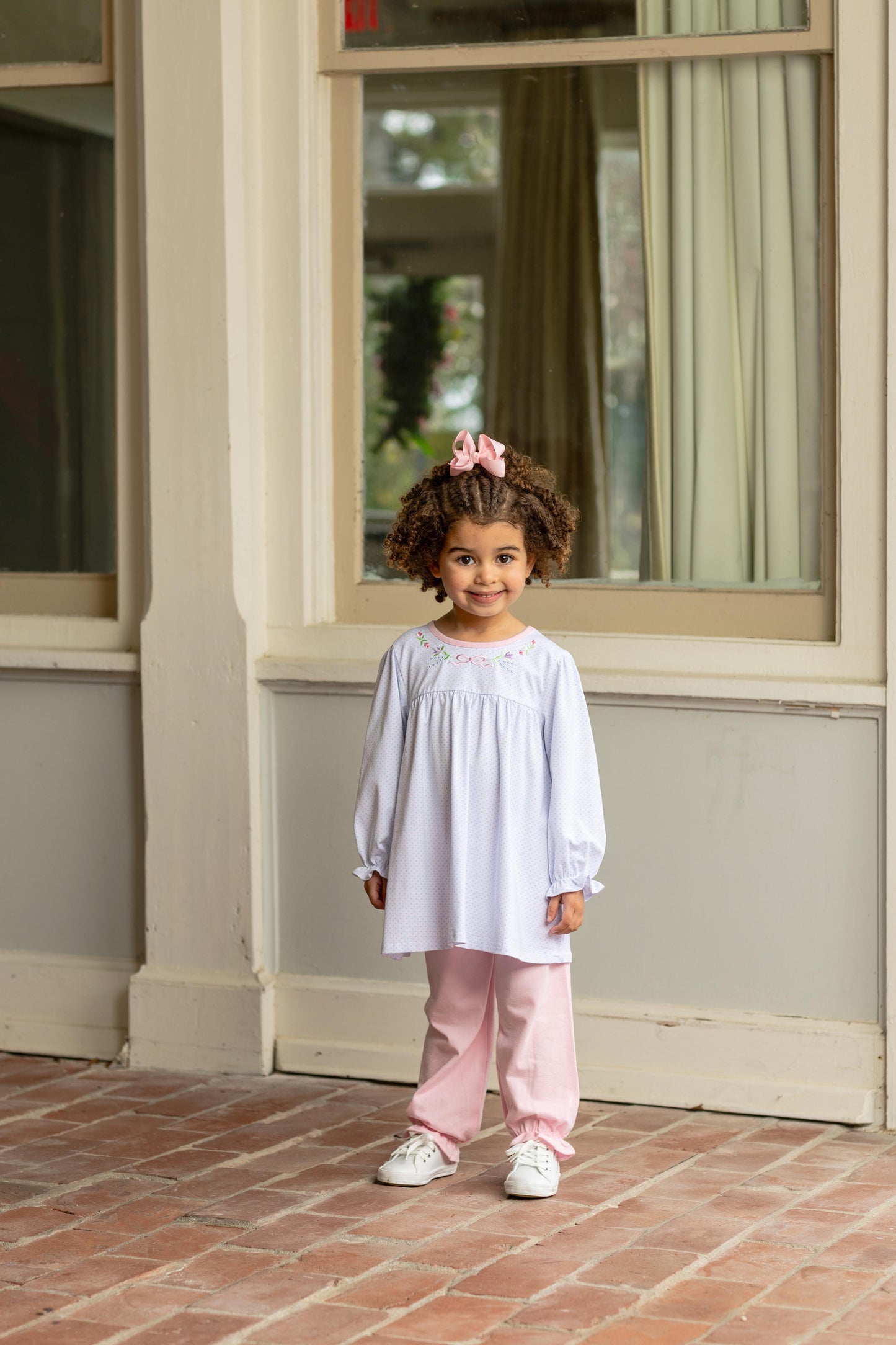 Floral Embroidery Pants Set - Doodlebug's Children's Boutique