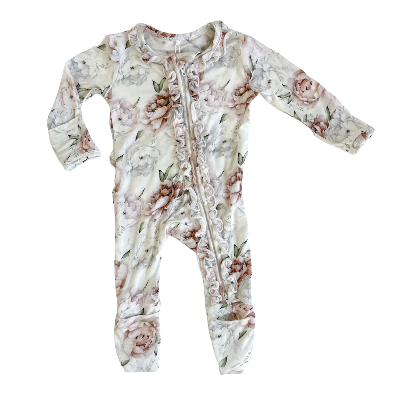 Floral Dreams Ruffle Zip Footie - Doodlebug's Children's Boutique