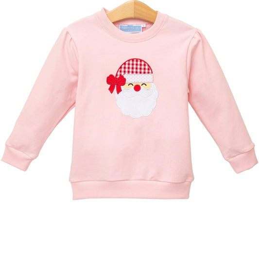 Pink Santa French Terry Pullover - Doodlebug's Children's Boutique