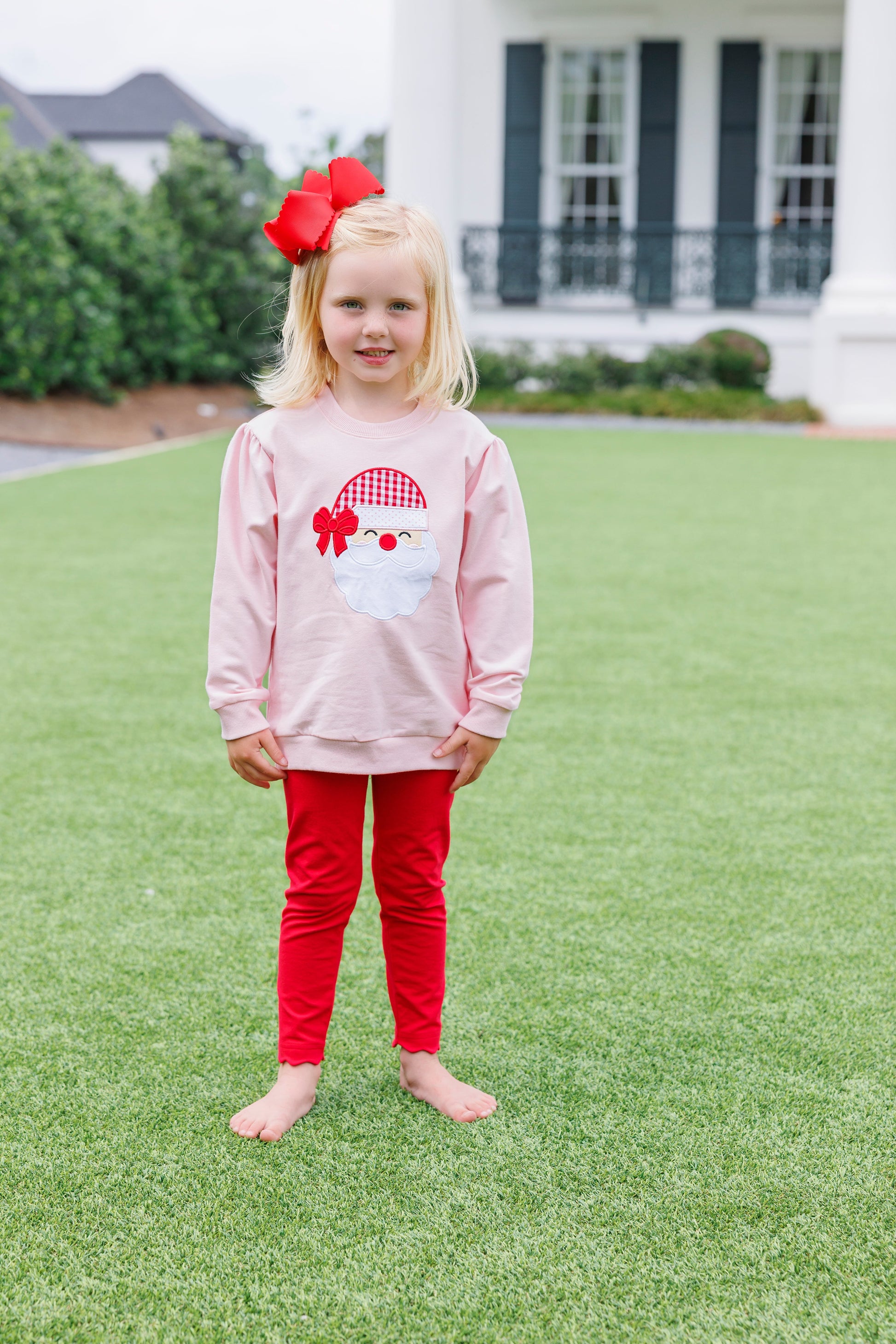 Pink Santa French Terry Pullover - Doodlebug's Children's Boutique
