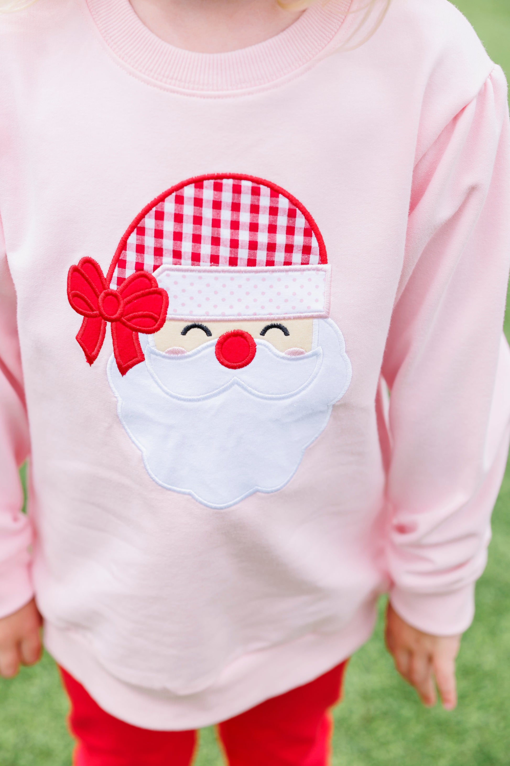 Pink Santa French Terry Pullover - Doodlebug's Children's Boutique
