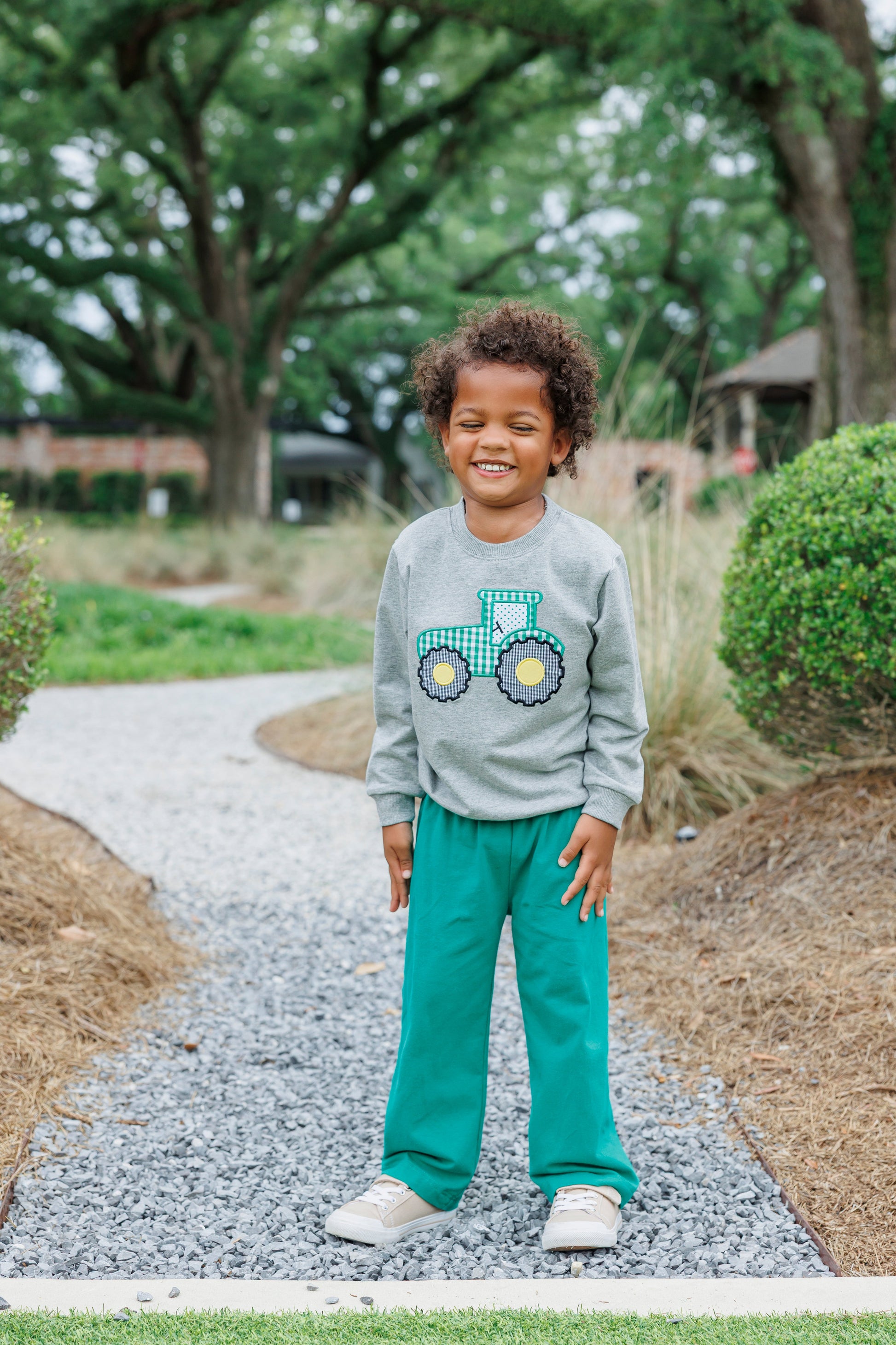 Tractor French Terry Pullover - Doodlebug's Children's Boutique