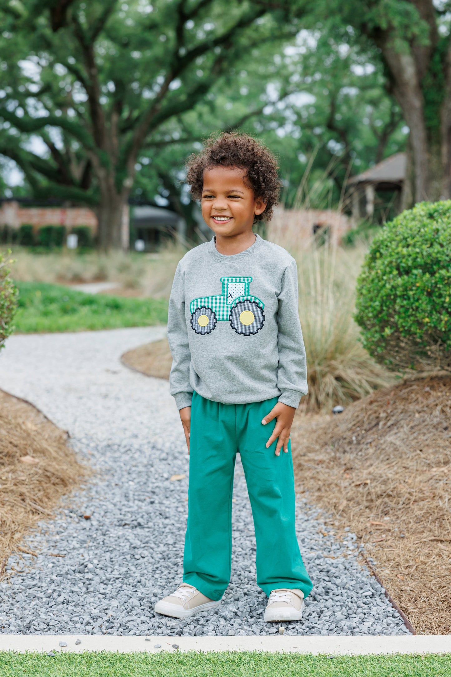 Tractor French Terry Pullover - Doodlebug's Children's Boutique