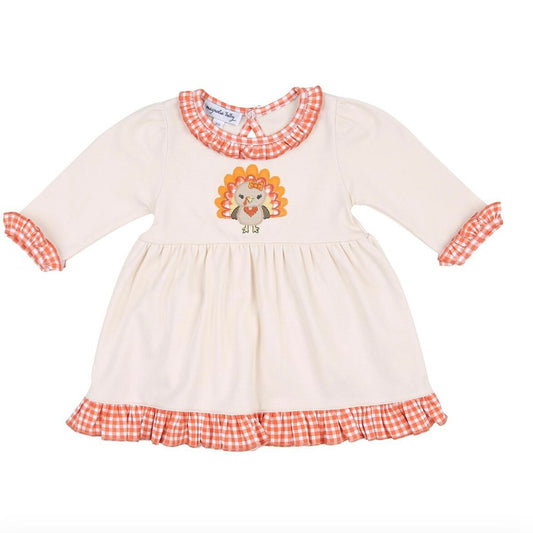 Thankful Turkey Applique Dress  - Doodlebug's Children's Boutique