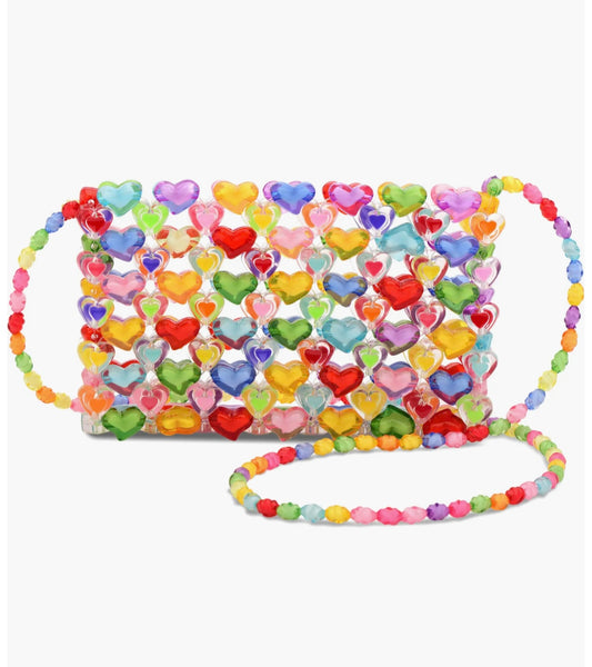 Beaded Hearts Crossbody Bag  - Doodlebug's Children's Boutique