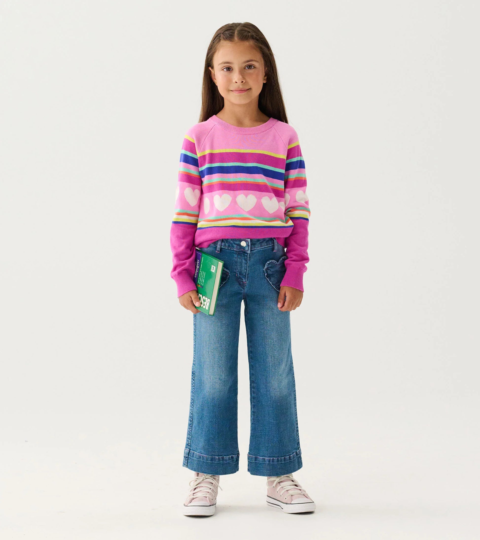 Rainbow Heart Sweater  - Doodlebug's Children's Boutique