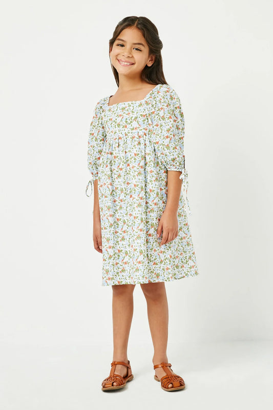 Floral Tie-Sleeve Dress - Doodlebug's Children's Boutique