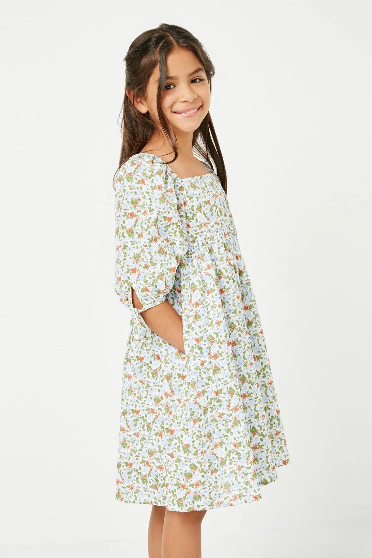 Floral Tie-Sleeve Dress - Doodlebug's Children's Boutique