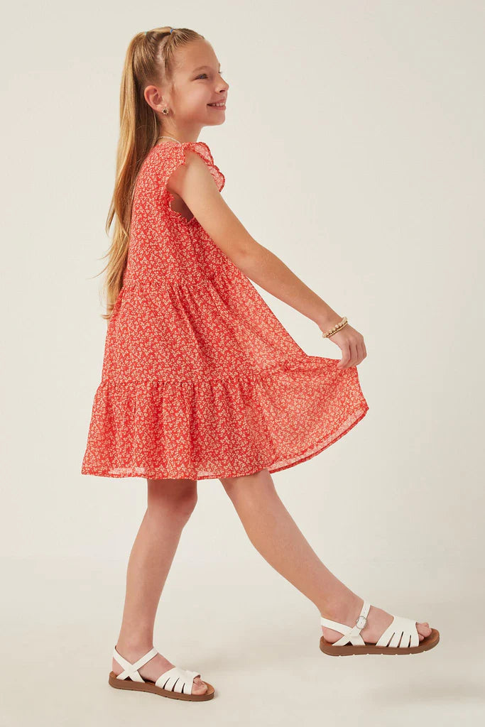 Red Ditzy Floral Pocket Dress - Doodlebug's Children's Boutique
