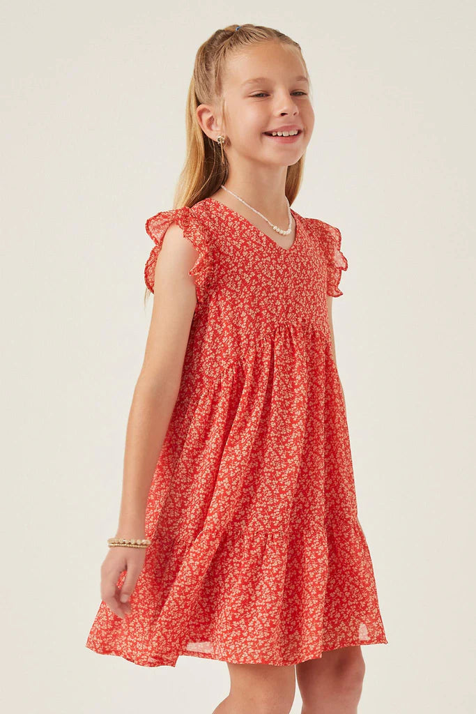 Red Ditzy Floral Pocket Dress - Doodlebug's Children's Boutique