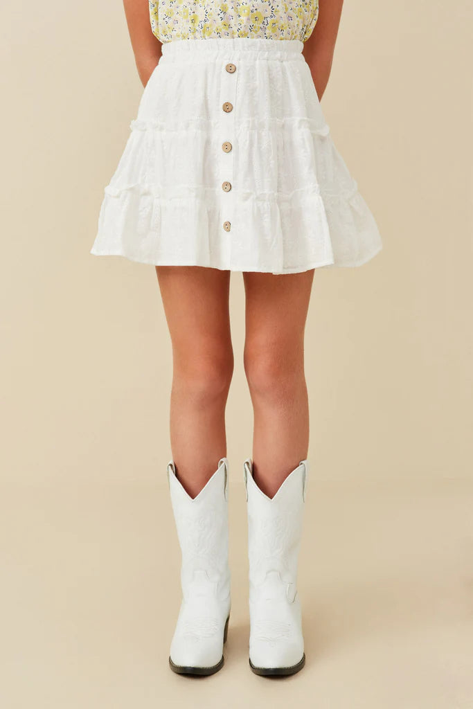 Off White Embroidered Skirt - Doodlebug's Children's Boutique