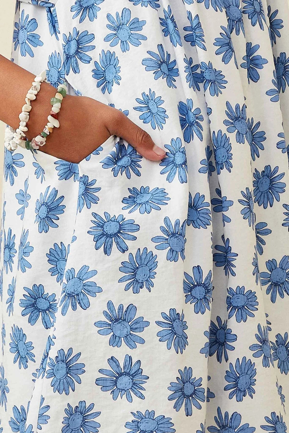 Blue Floral Tie-Sleeve Dress - Doodlebug's Children's Boutique