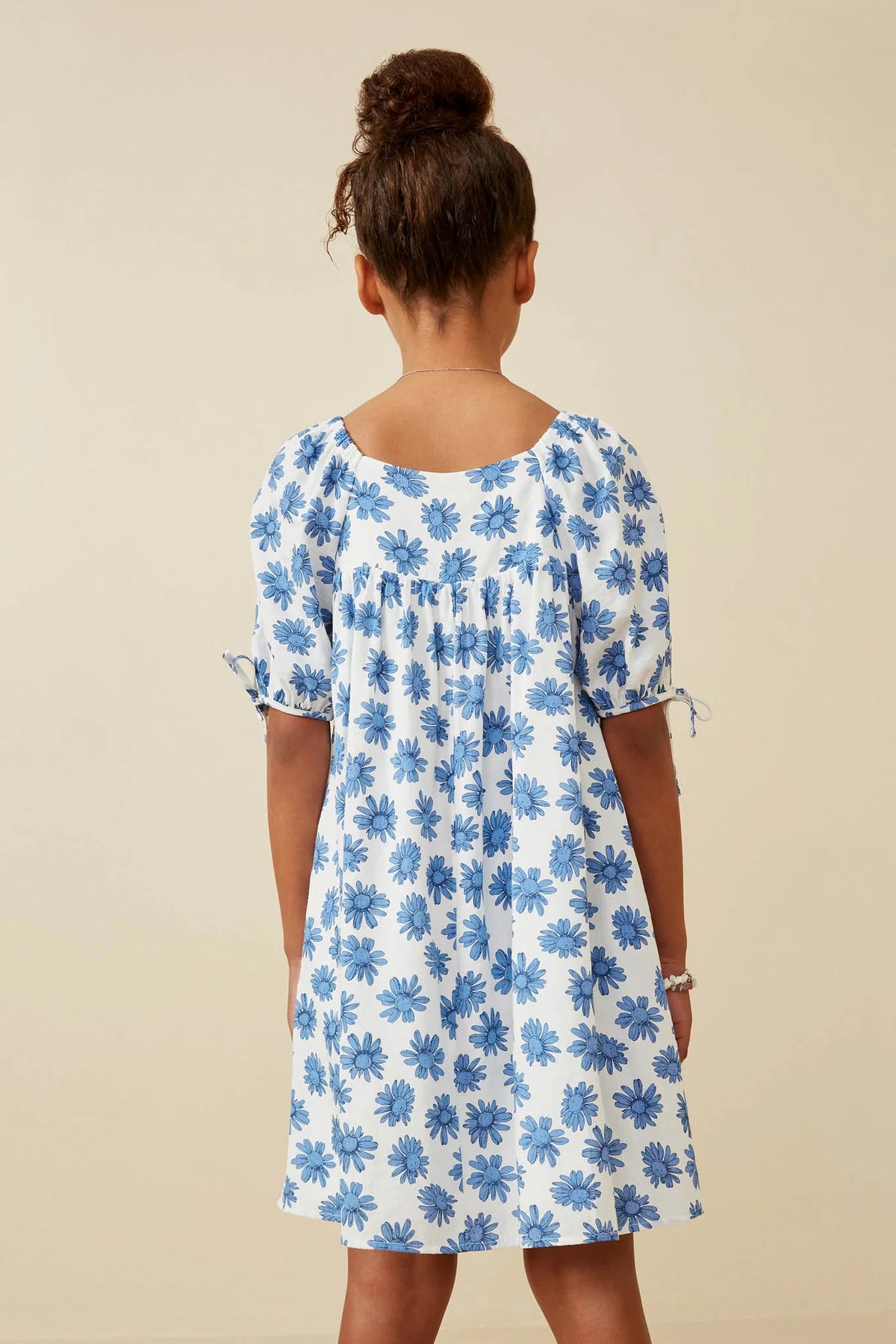 Blue Floral Tie-Sleeve Dress - Doodlebug's Children's Boutique