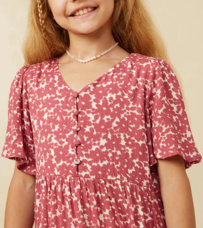 Ditsy Floral V-Neck Dress  - Doodlebug's Children's Boutique