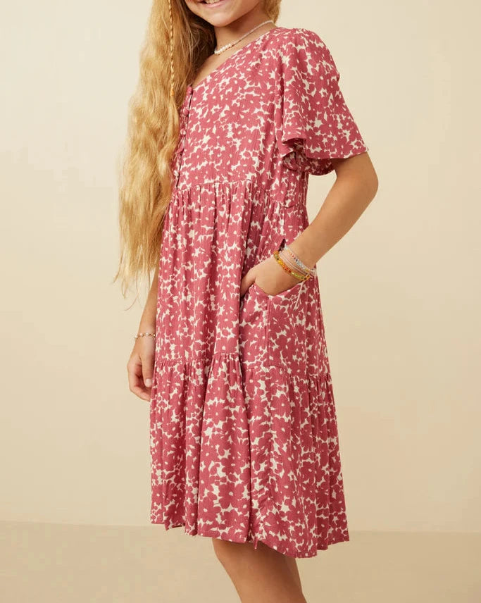 Ditsy Floral V-Neck Dress  - Doodlebug's Children's Boutique