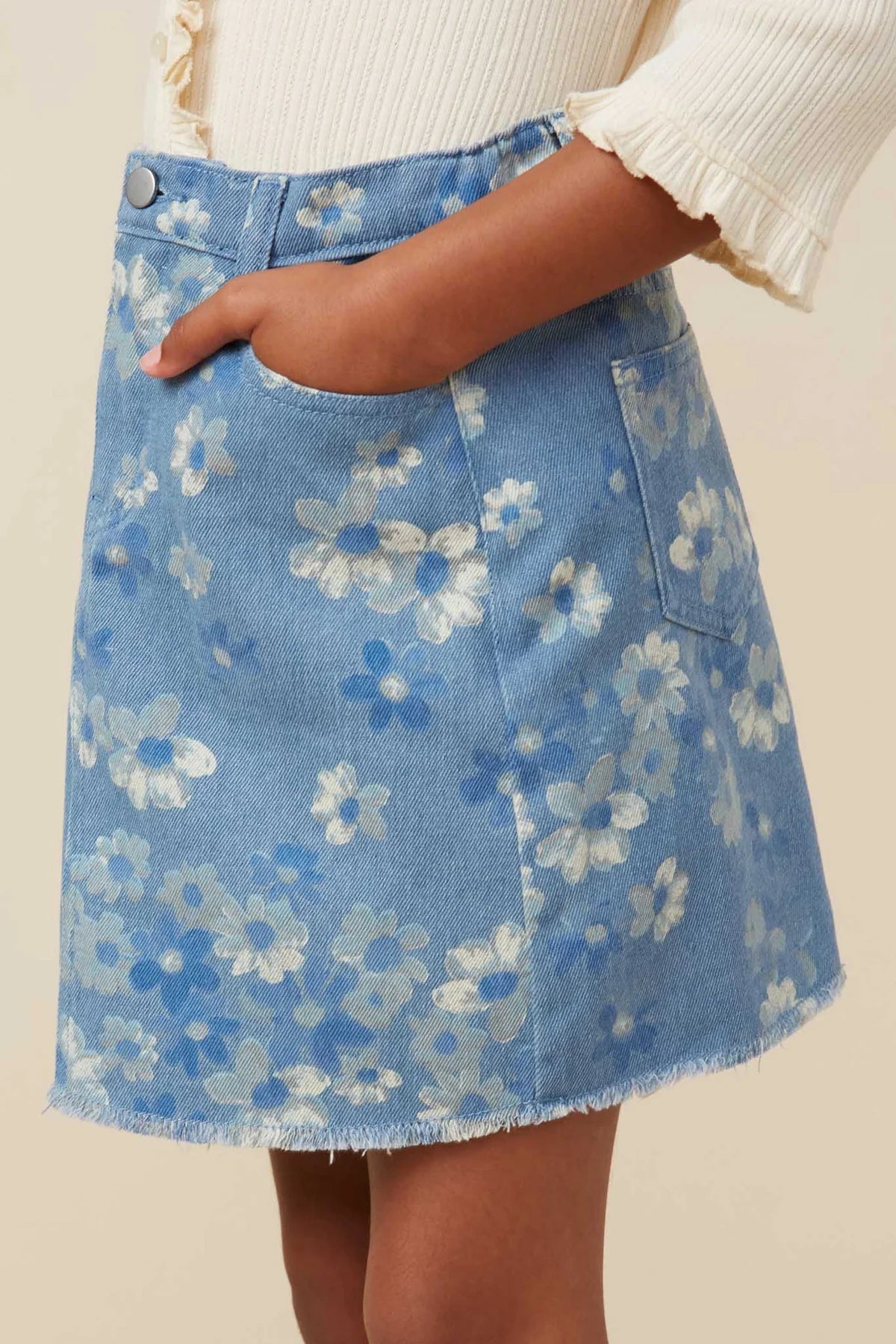 Floral Denim Skirt - Doodlebug's Children's Boutique