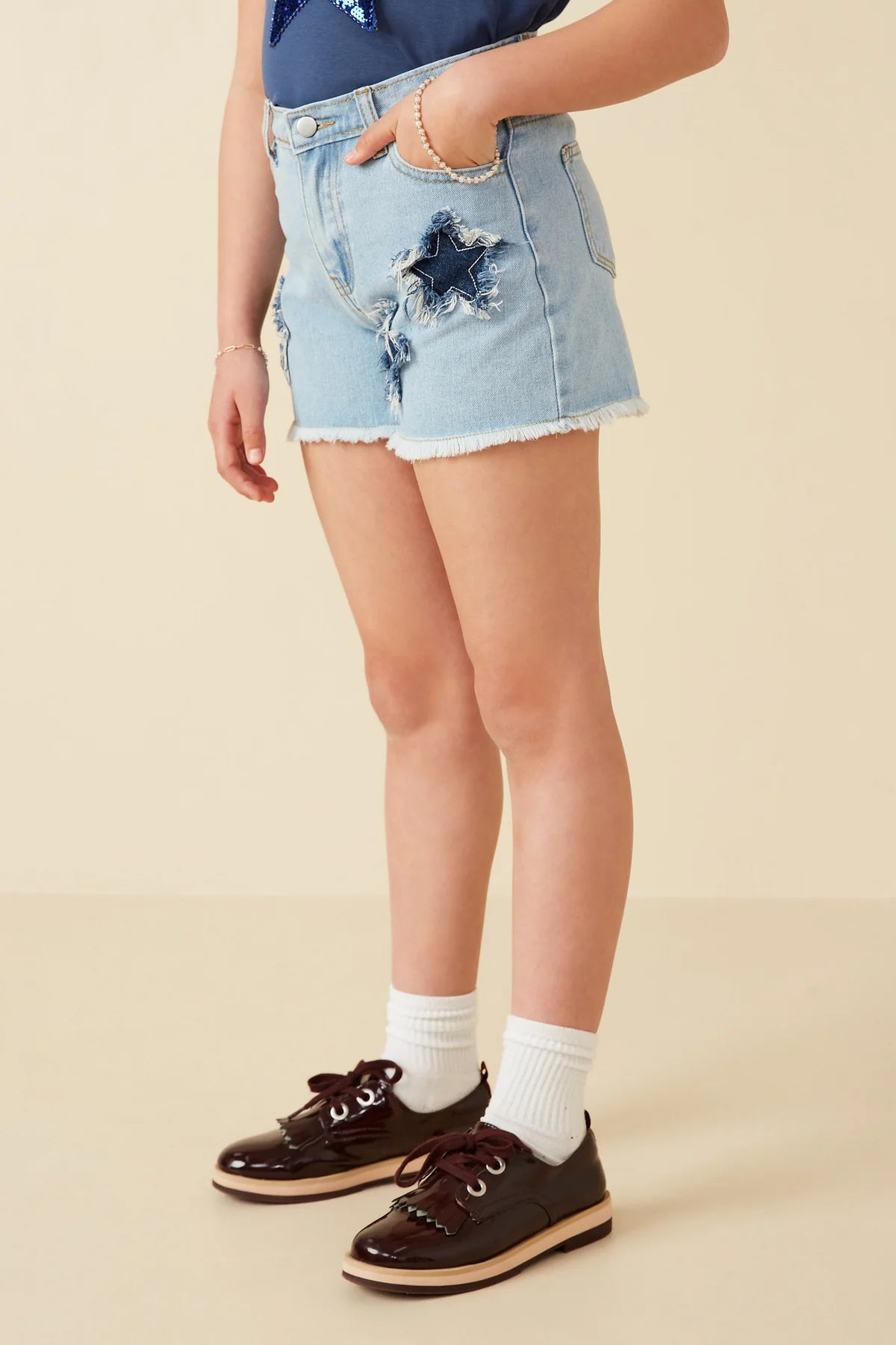 Distressed Denim Star Shorts - Doodlebug's Children's Boutique
