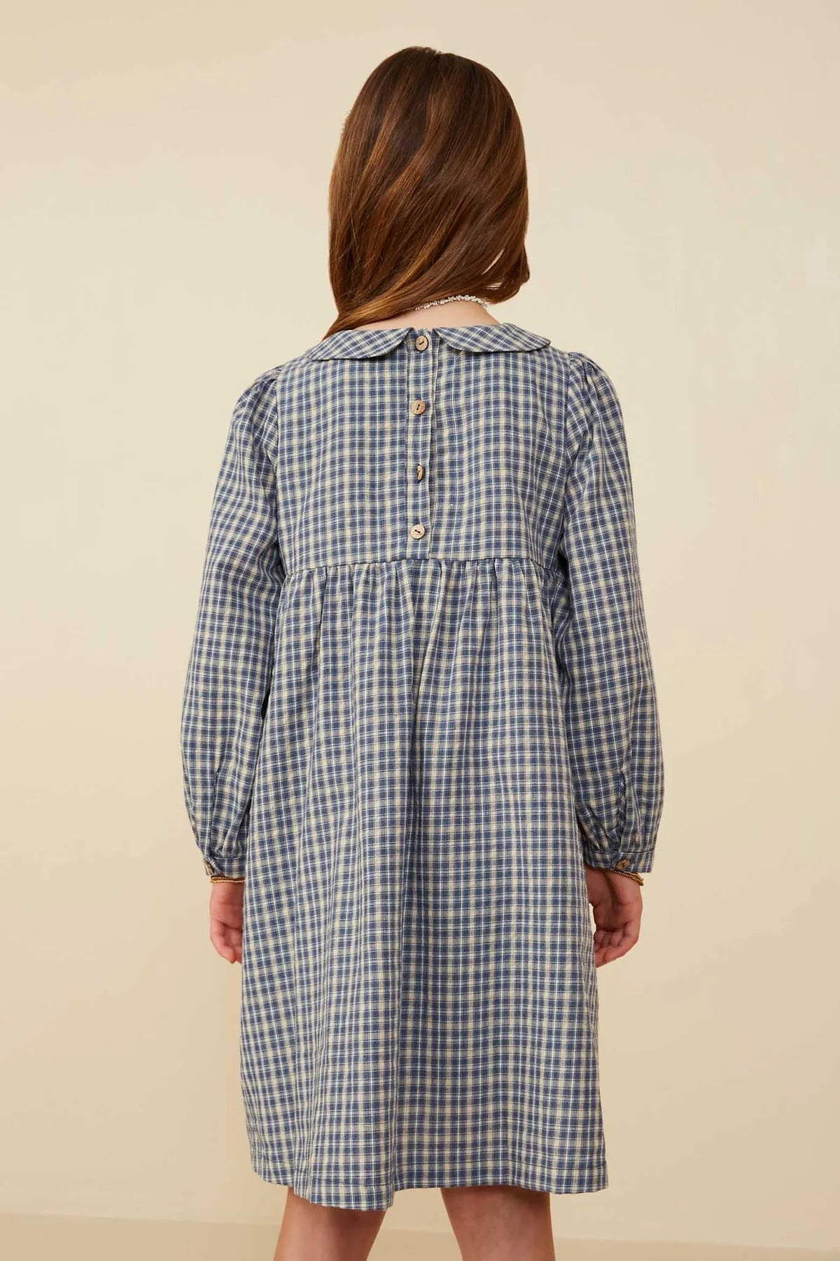 Blue Collared Plaid Dress
