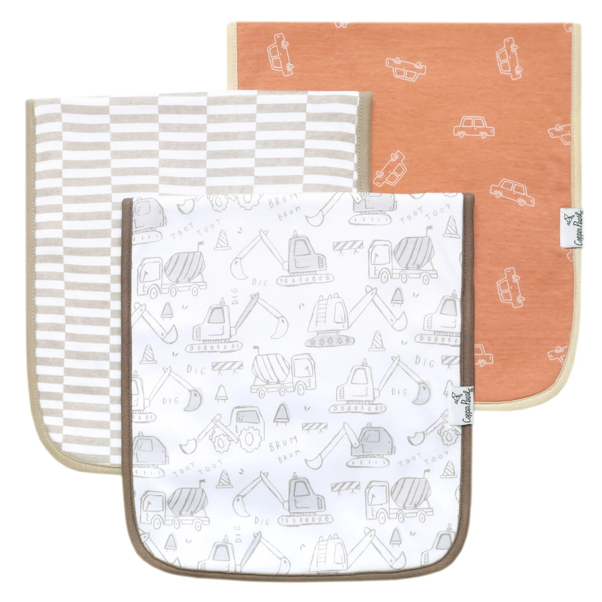 Gage 3 Pack Burp Cloths - Doodlebug's Children's Boutique