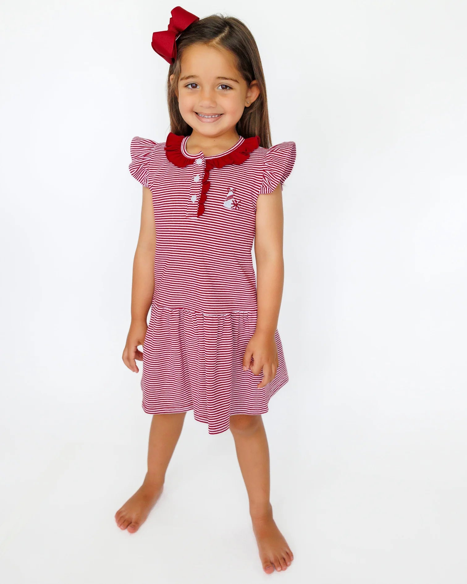 Crimson Game Day Dress - Doodlebug's Children's Boutique