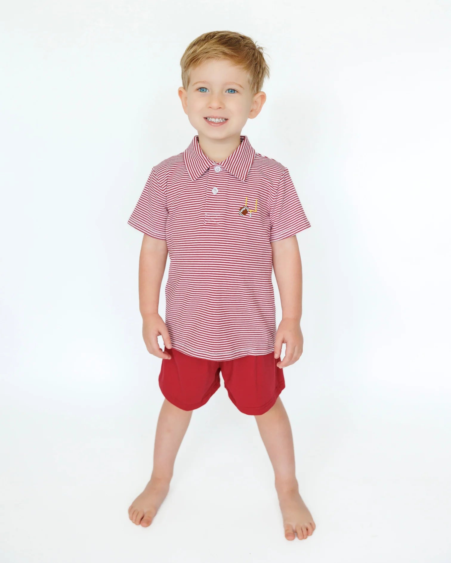 Crimson Game Day Polo - Doodlebug's Children's Boutique