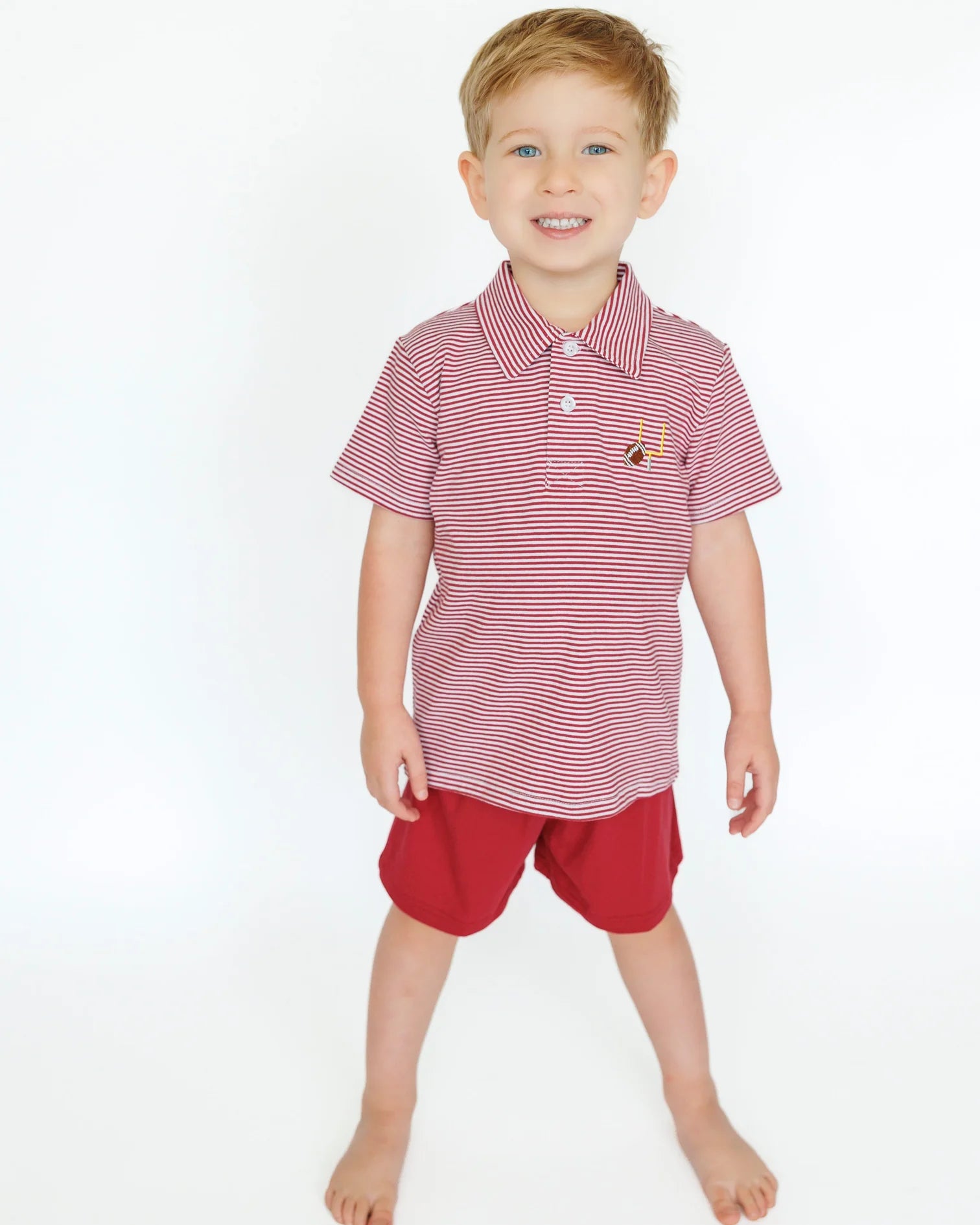 Crimson Game Day Polo - Doodlebug's Children's Boutique