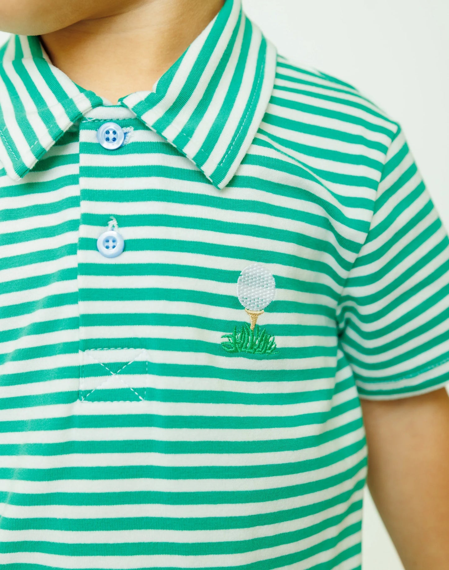 Green Stripe Golf Polo - Doodlebug's Children's Boutique