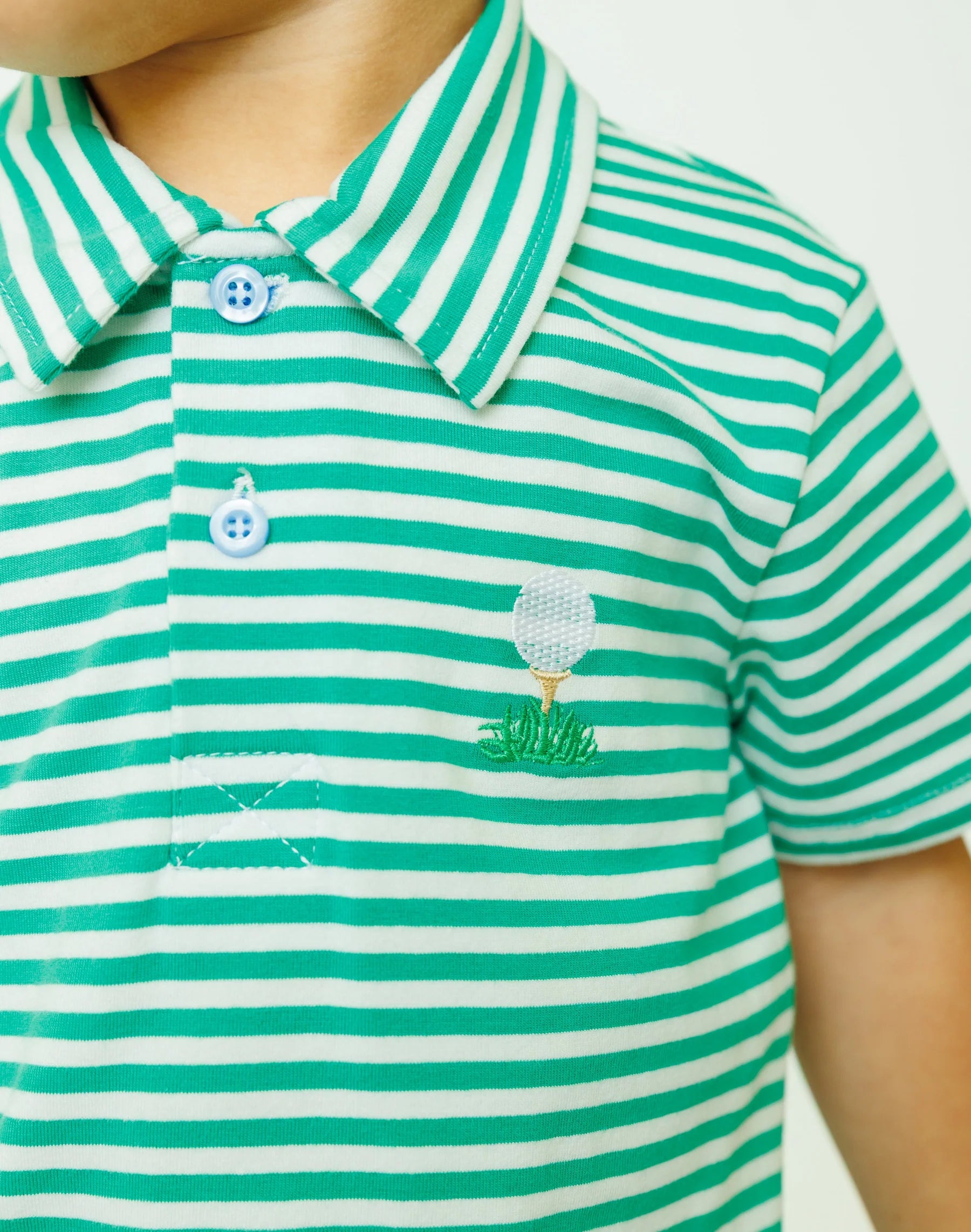 Green Stripe Golf Polo - Doodlebug's Children's Boutique