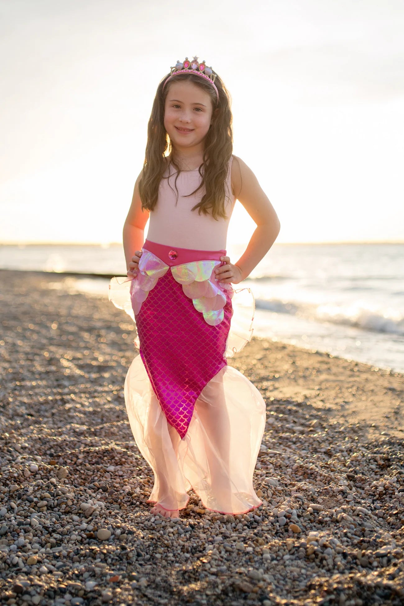 Pink Mermaid Glimmer Skirt & Headband - Doodlebug's Children's Boutique