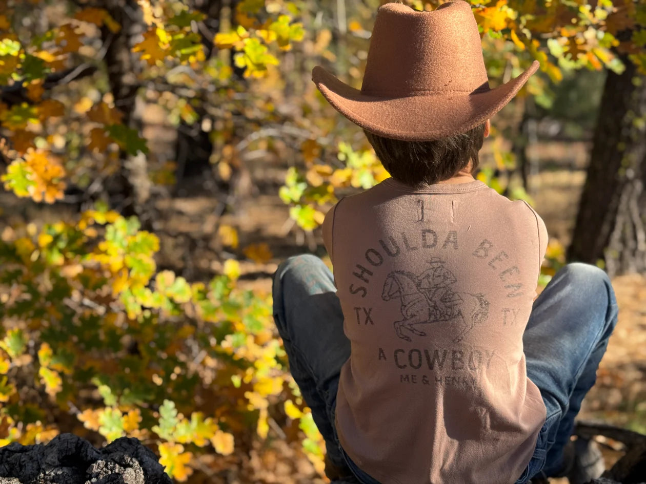 Shoulda Been a Cowboy Printed Tee w/ FREE BOOK - Doodlebug's Children's Boutique