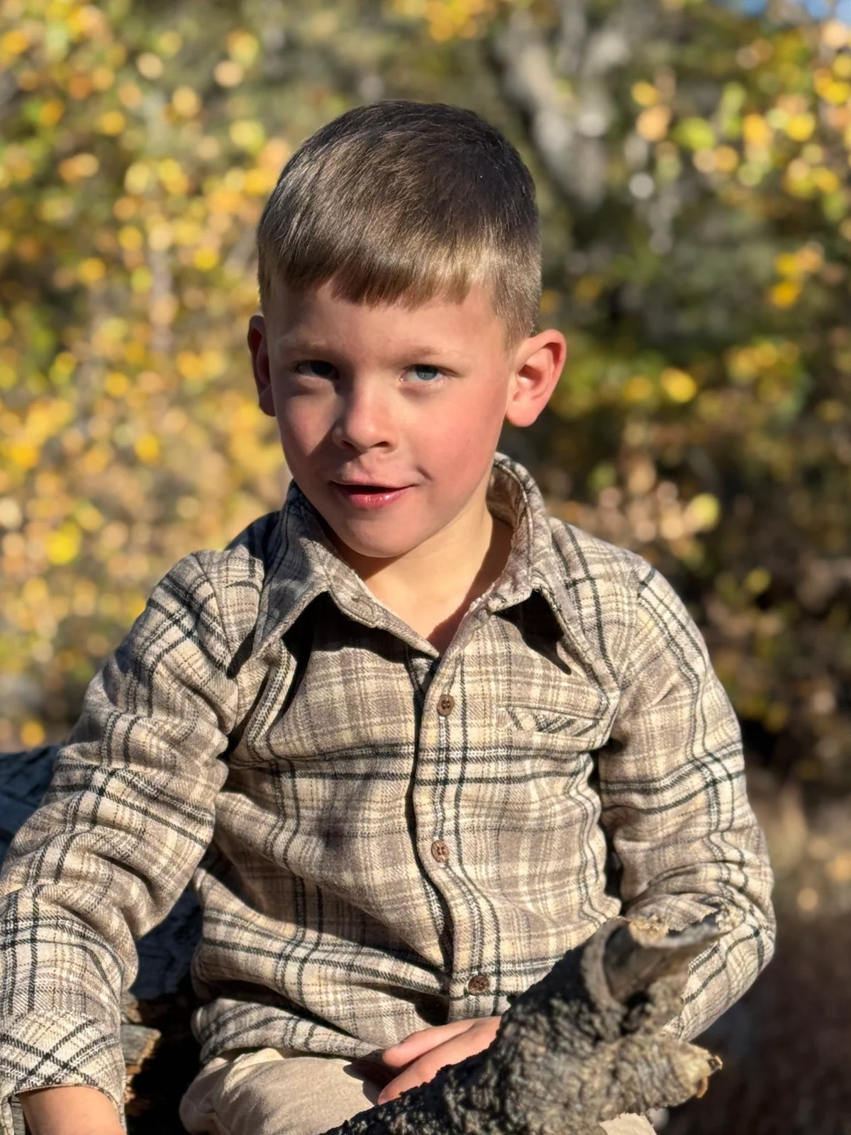 Beige & Black Plaid Sherpa Lined Shacket w/ FREE BOOK - Doodlebug's Children's Boutique