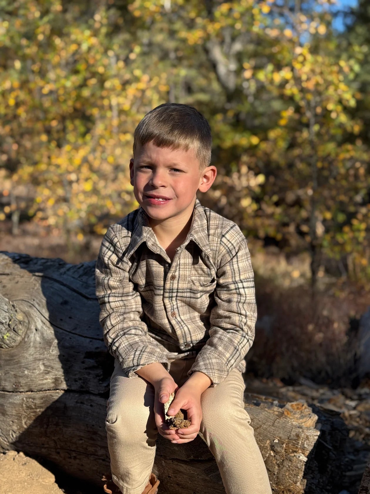 Beige & Black Plaid Sherpa Lined Shacket w/ FREE BOOK - Doodlebug's Children's Boutique
