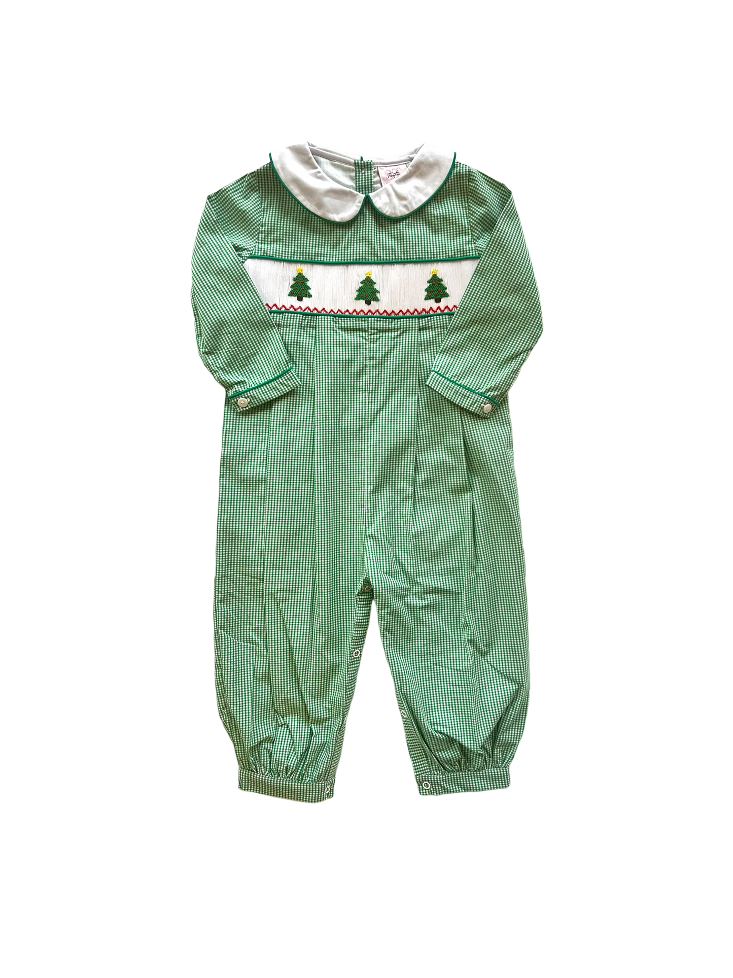 Holiday Trees Long Romper  - Doodlebug's Children's Boutique