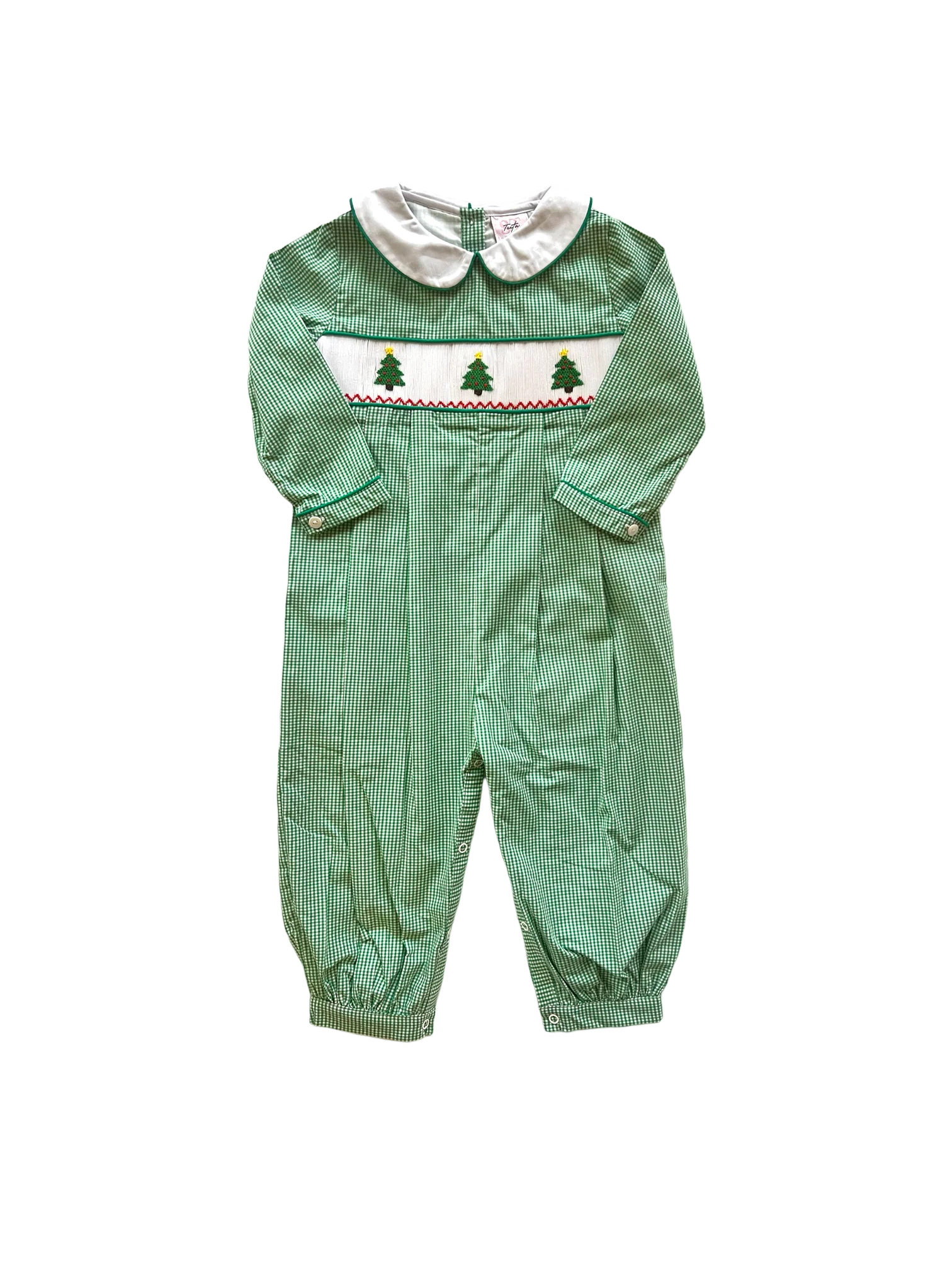 Holiday Trees Long Romper  - Doodlebug's Children's Boutique