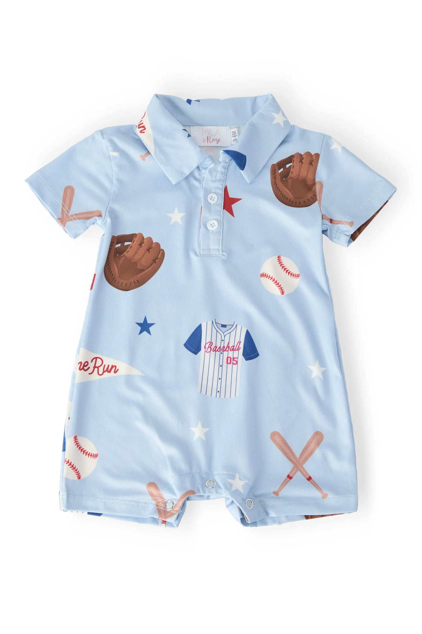Home Run Polo Shorty - Doodlebug's Children's Boutique