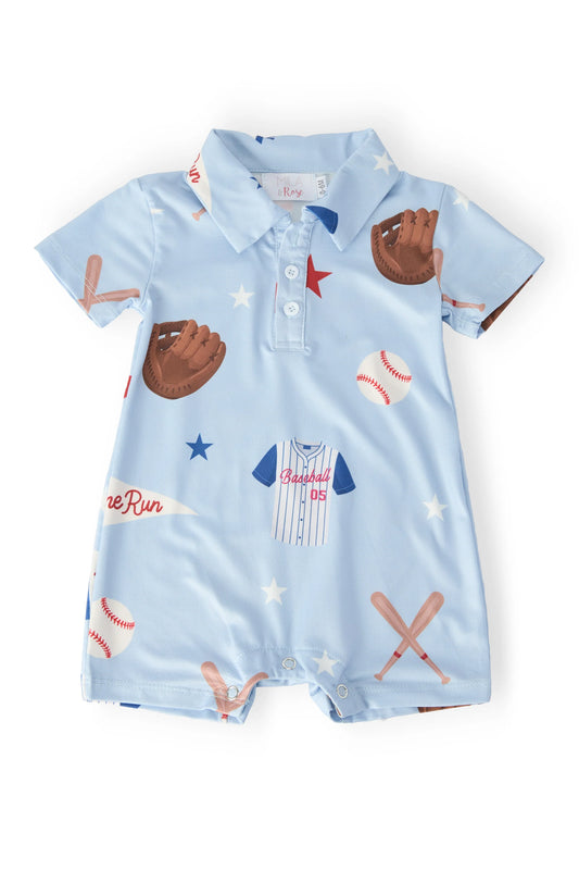 Home Run Polo Shorty - Doodlebug's Children's Boutique