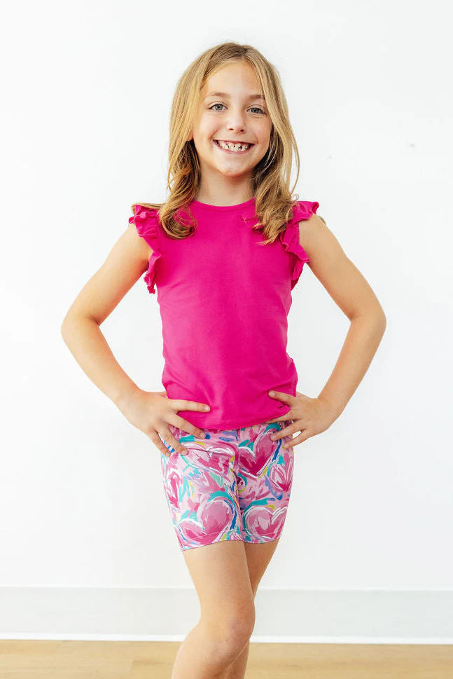Hot Pink Ruffle Tee - Doodlebug's Children's Boutique