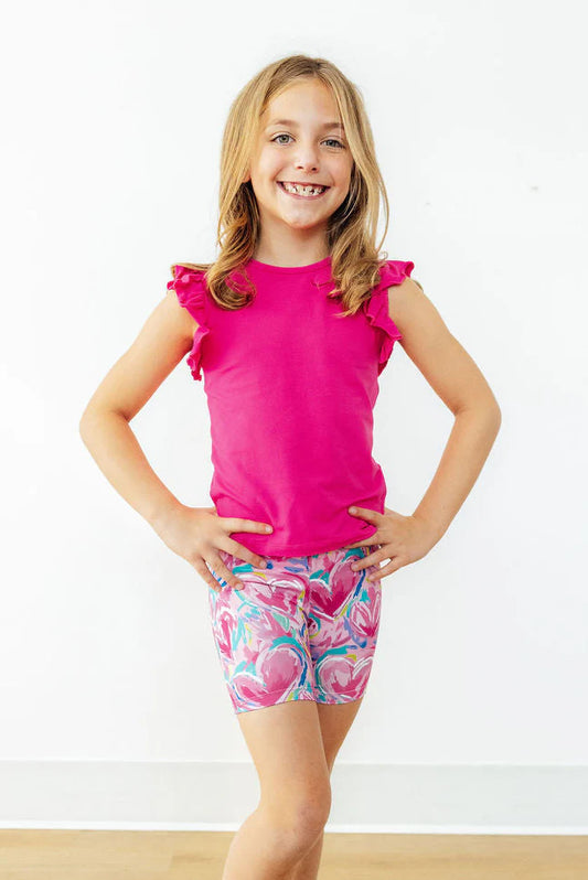 Hot Pink Ruffle Tee - Doodlebug's Children's Boutique