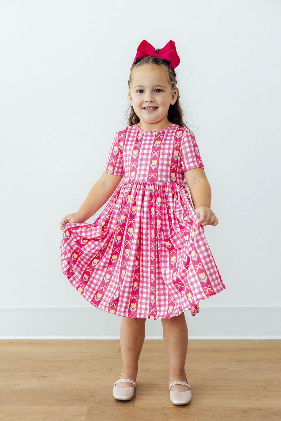 I Love You Tulip Much Short Sleeve Pocket Twirl Dress - Doodlebug's Children's Boutique