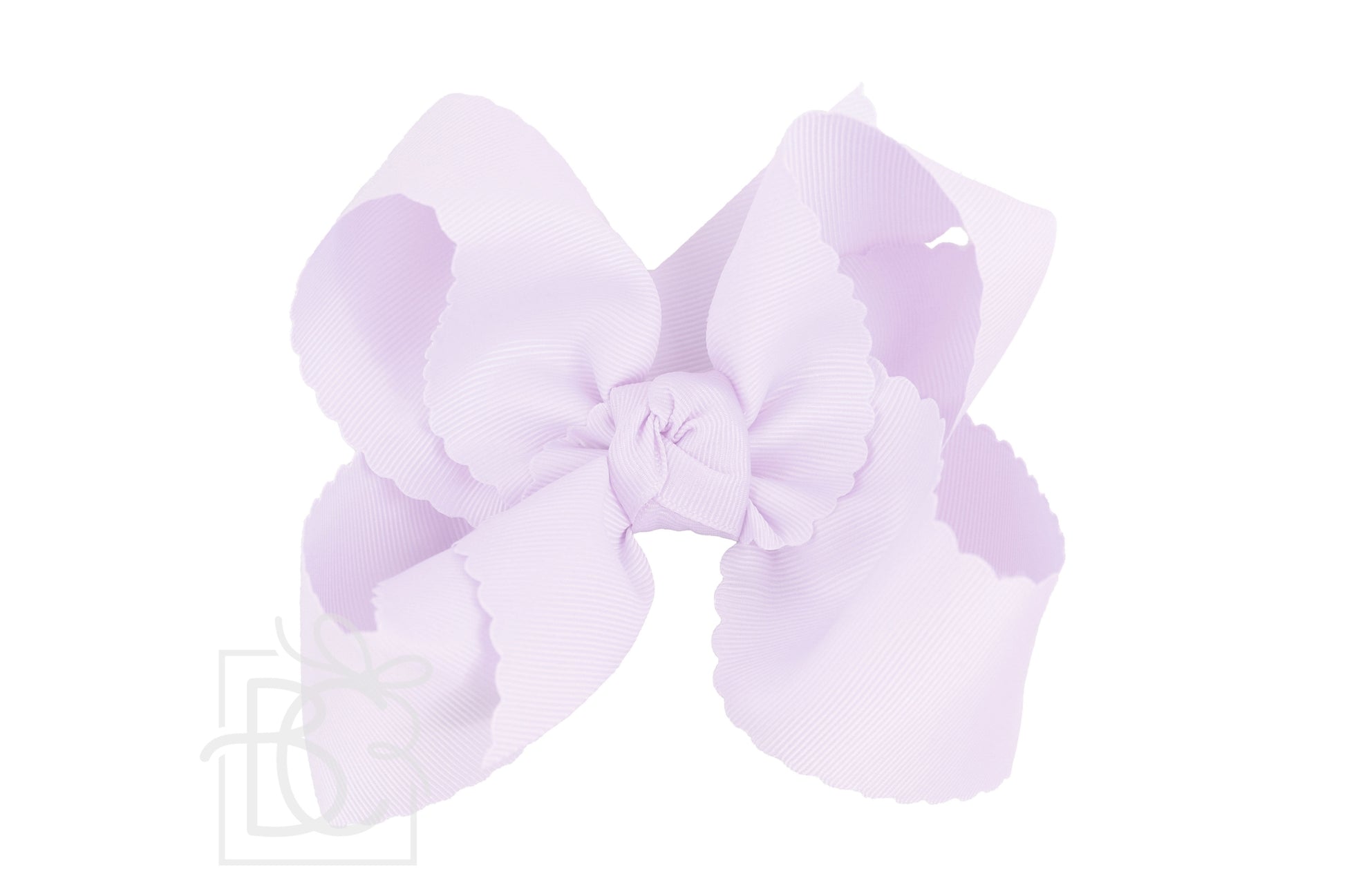 XL Scalloped Edge Bow in Powder Orchid - Doodlebug's Children's Boutique