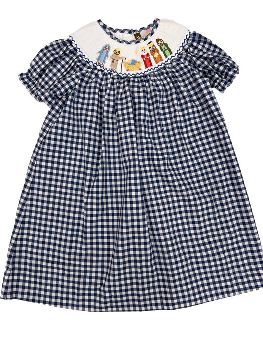 Nativity Smocked Bishop Dress - Doodlebug's Children's Boutique