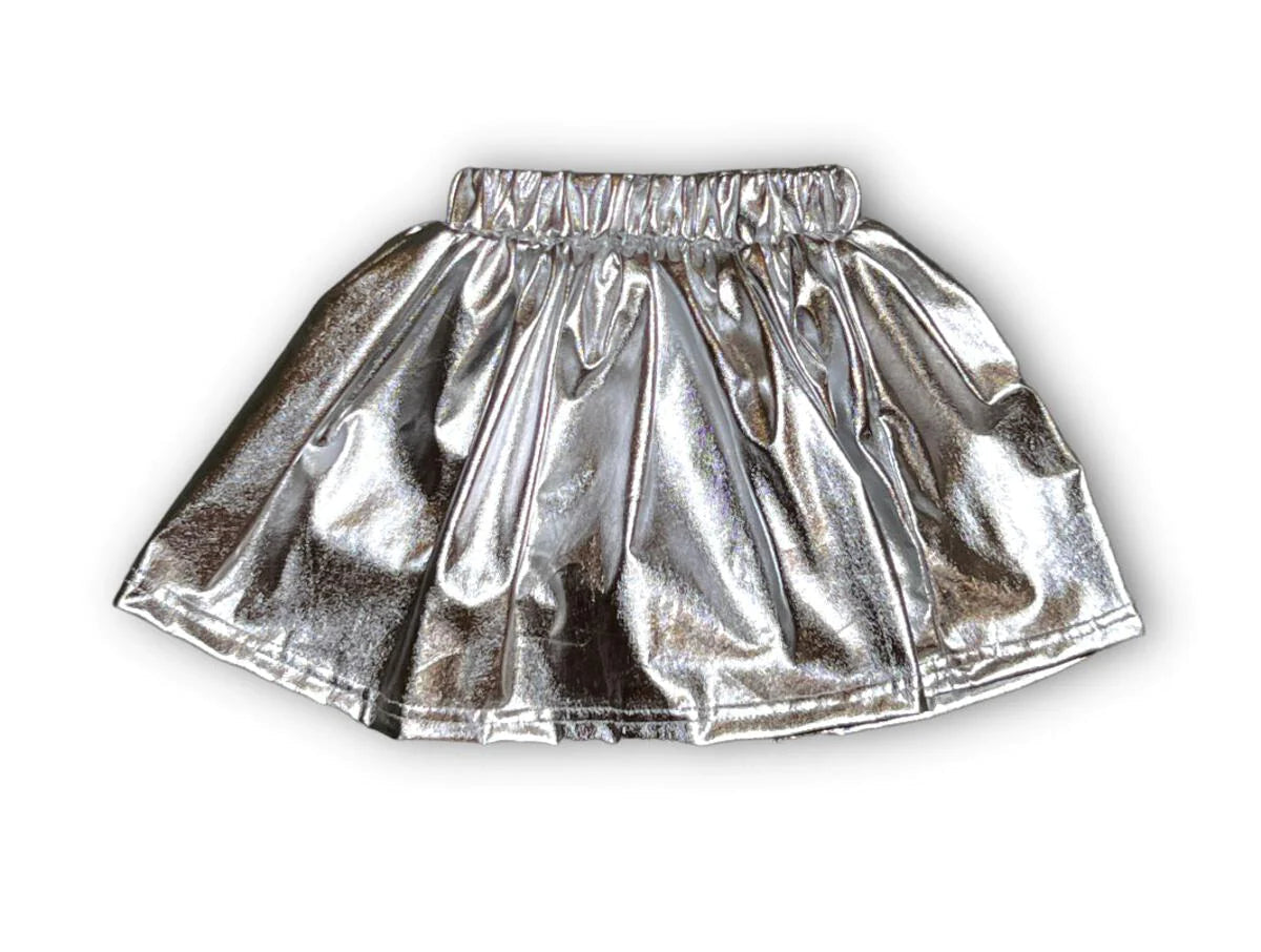 Silver Metallic Skort - Doodlebug's Children's Boutique