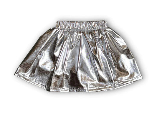 Silver Metallic Skort - Doodlebug's Children's Boutique