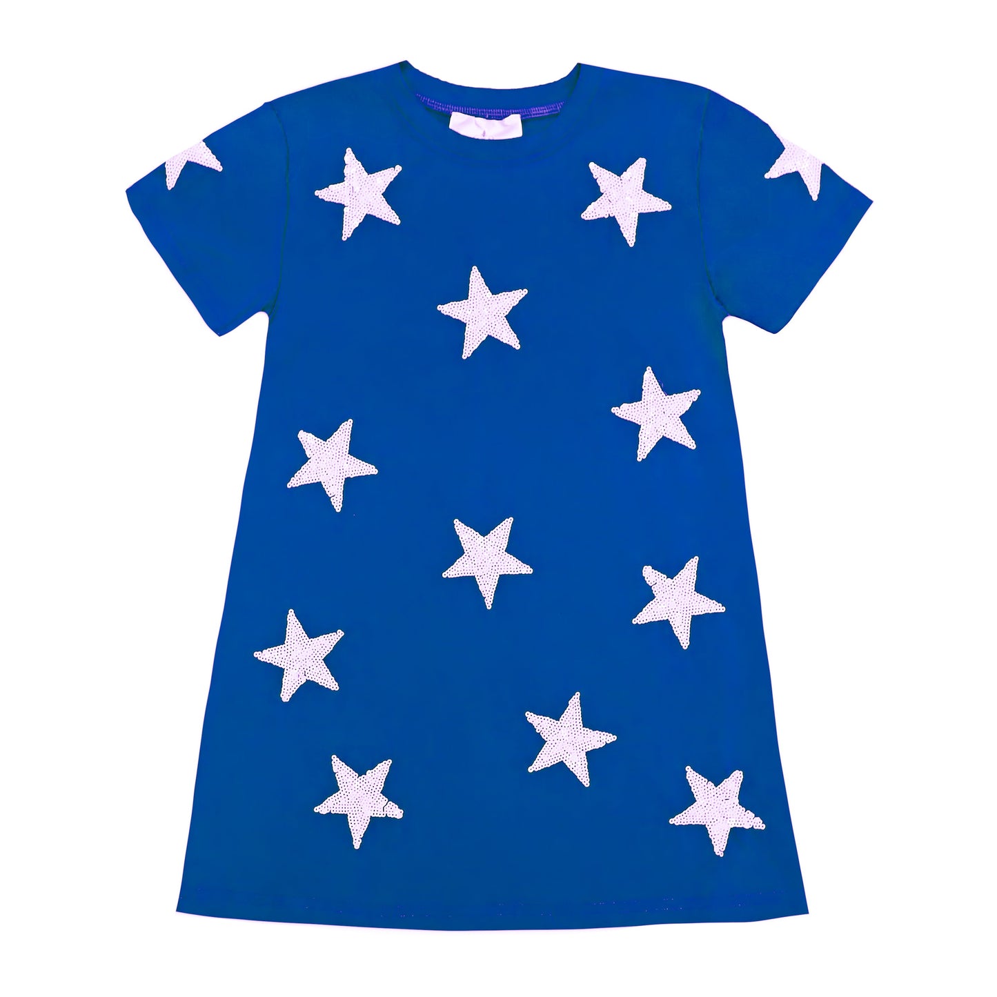 Royal Blue Sequin Star Dress - Doodlebug's Children's Boutique