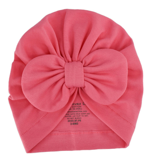 Bow Hat in Pink Lemonade  - Doodlebug's Children's Boutique