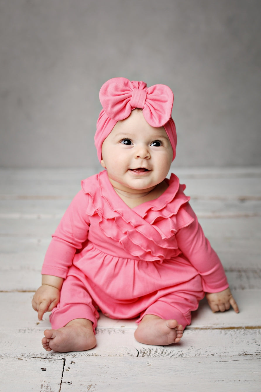 Bow Hat in Pink Lemonade  - Doodlebug's Children's Boutique