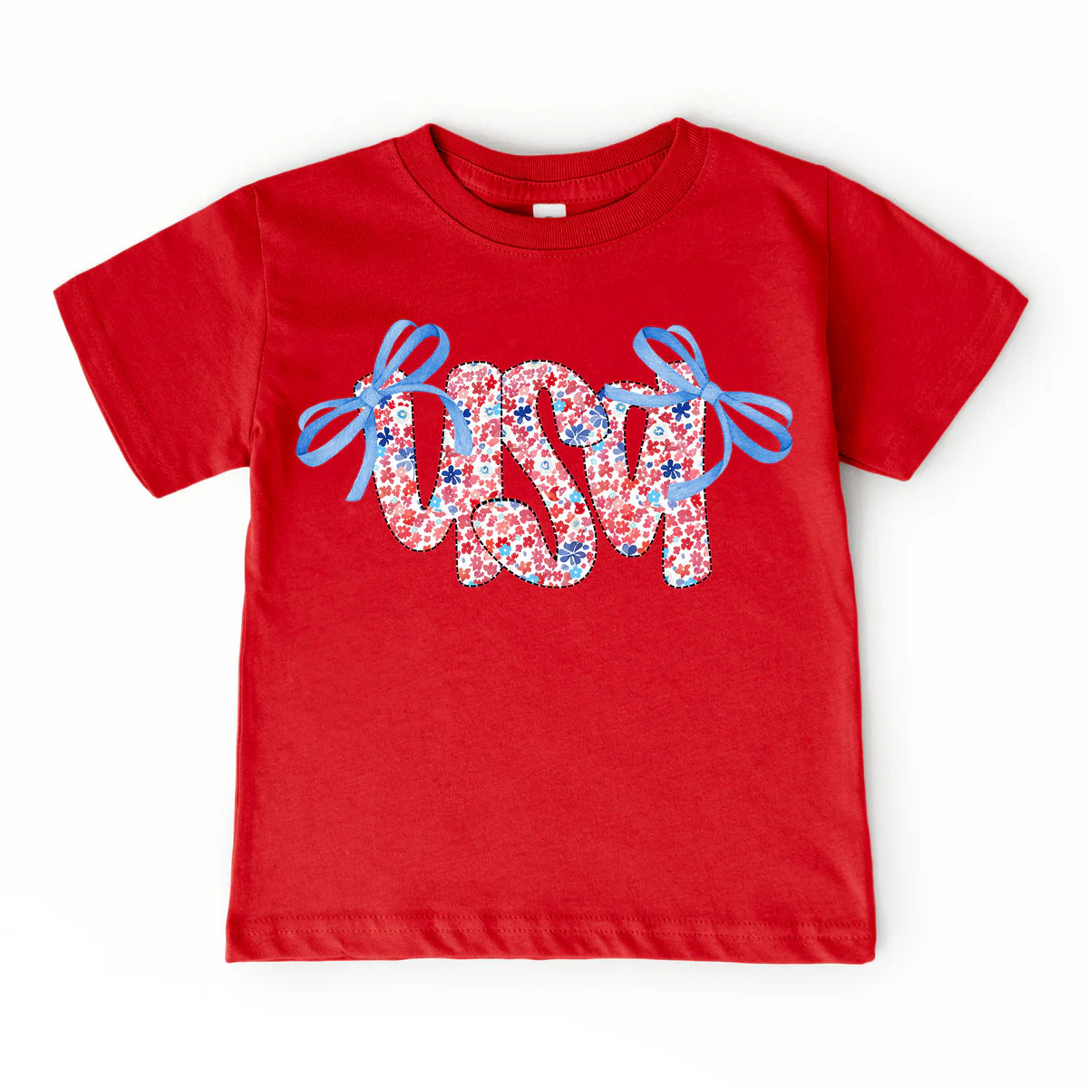 Floral USA Bow Shirt