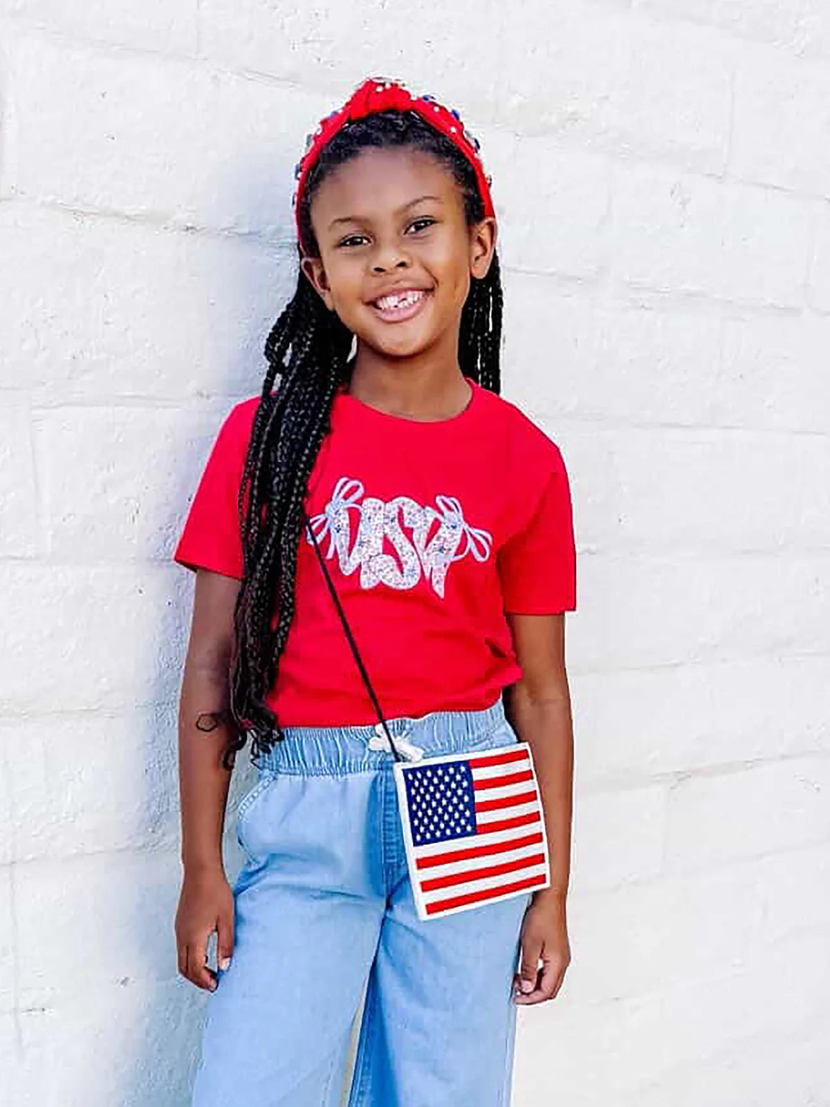 Floral USA Bow Shirt